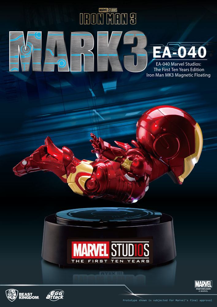 Iron Man 3 Egg Attack Floating Model Iron Man Mark III The First Ten Years Edition 16 cm