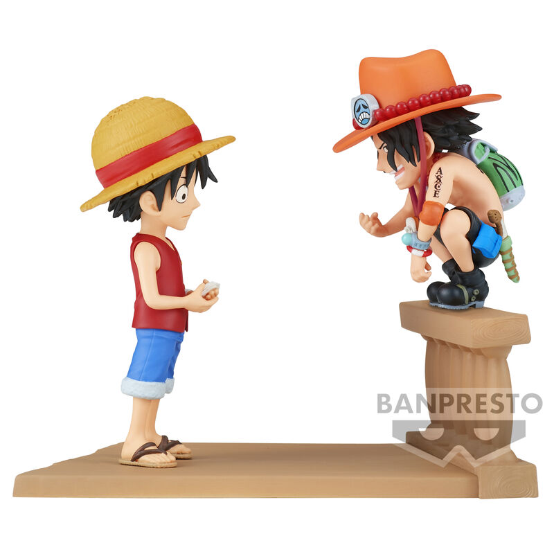 One Piece Monkey D Luffy & Portgas D Ace World Collectable Log Stories figure 8 cm