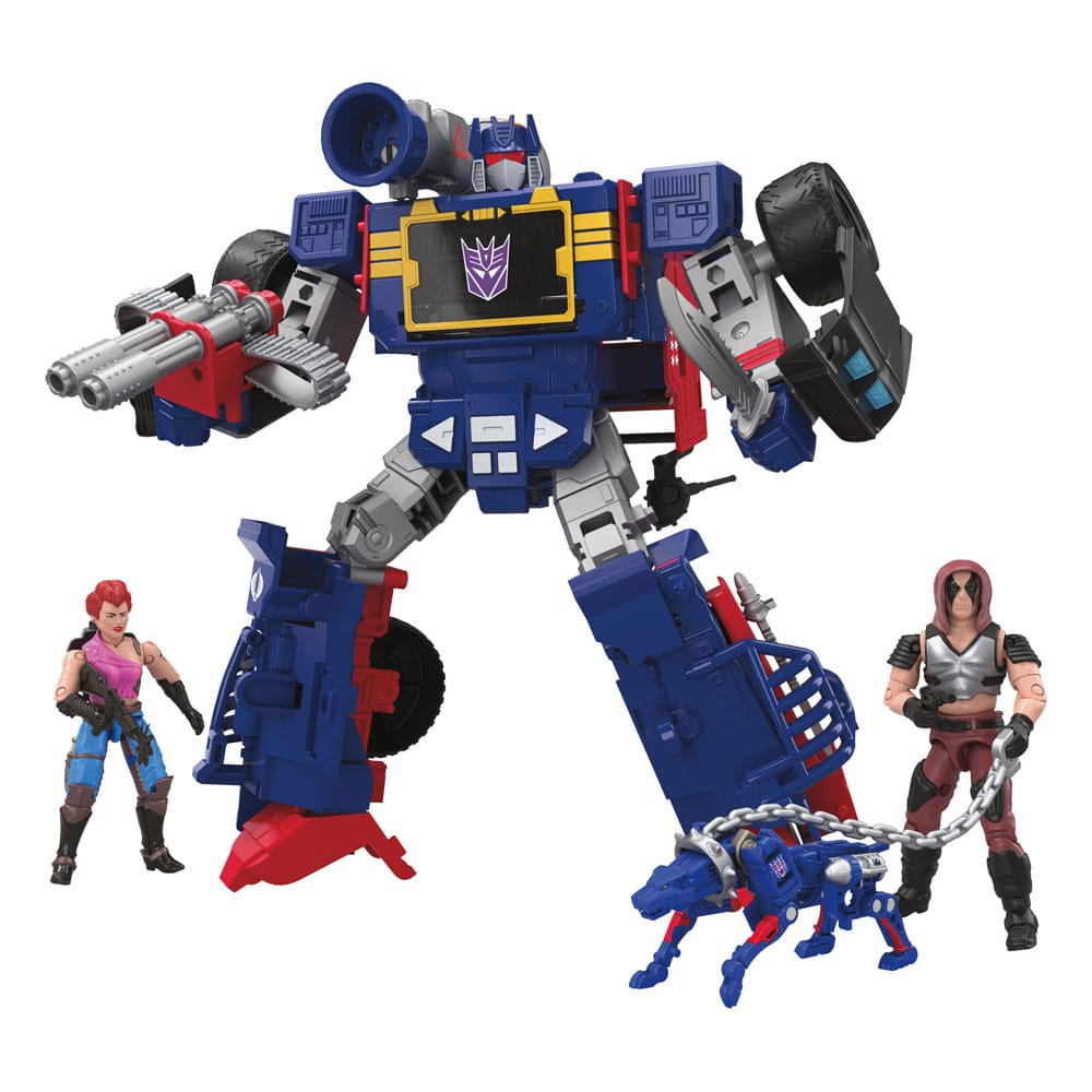 Transformers x G.I. Joe Action Figures Decepticon Soundwave Dreadnok Thunder Machine with Zarana & Zartan